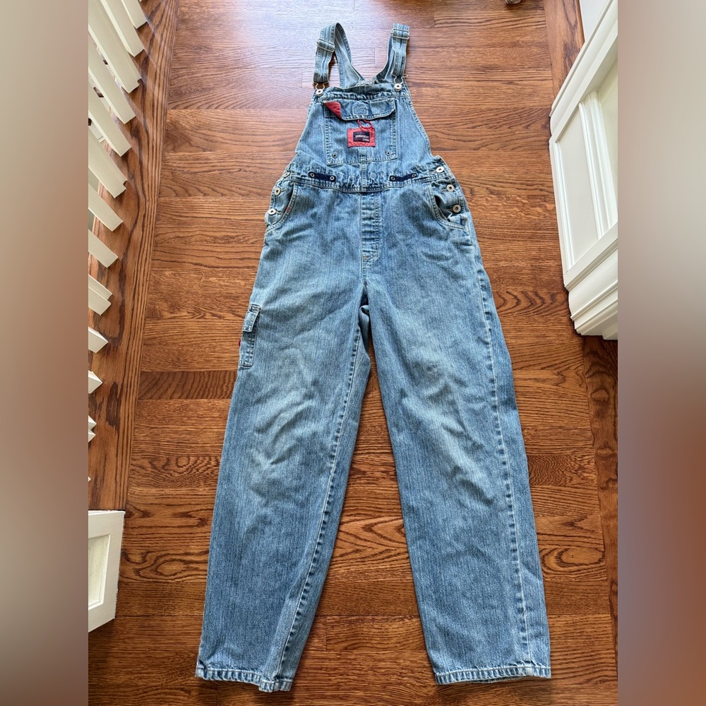 BUM EQUIPMENT Vintage Overalls 90s Y2K Baggy Oversized Farmhouse Grunge Denim M